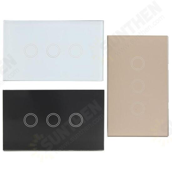 ABS 1 Way 3 Gang Crystal Glass Remote Panel Touch LED Switches Controller ABS 1 Way 3 Gang Crystal Glass Remote Panel Touch LED Switches Controller