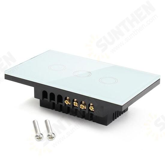 ABS 1 Way 3 Gang Crystal Glass Remote Panel Touch LED Switches Controller ABS 1 Way 3 Gang Crystal Glass Remote Panel Touch LED Switches Controller