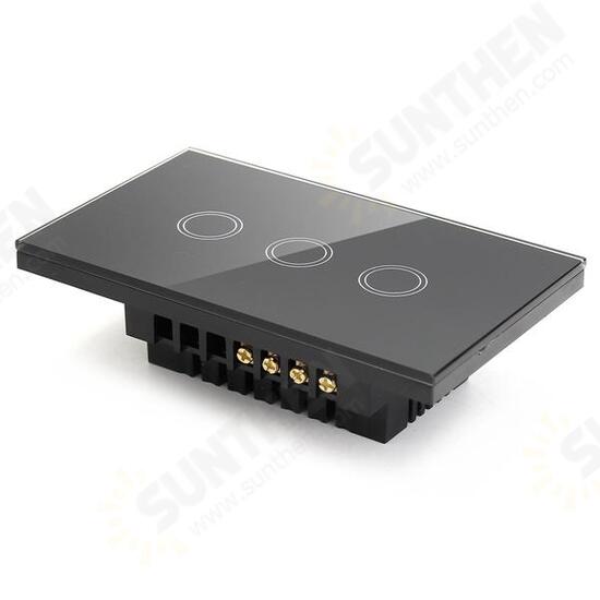 ABS 1 Way 3 Gang Crystal Glass Remote Panel Touch LED Switches Controller ABS 1 Way 3 Gang Crystal Glass Remote Panel Touch LED Switches Controller