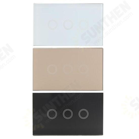 ABS 1 Way 3 Gang Crystal Glass Remote Panel Touch LED Switches Controller ABS 1 Way 3 Gang Crystal Glass Remote Panel Touch LED Switches Controller