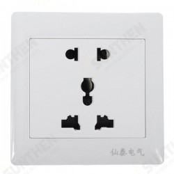 AC 110-250V 10A Dual Port 5-hole Wall Charger Socket Power Outlets Panel