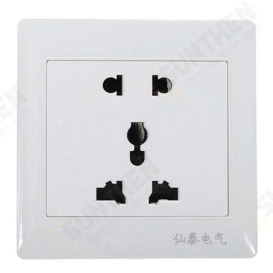 AC 110-250V 10A Dual Port 5-hole Wall Charger Socket Power Outlets Panel