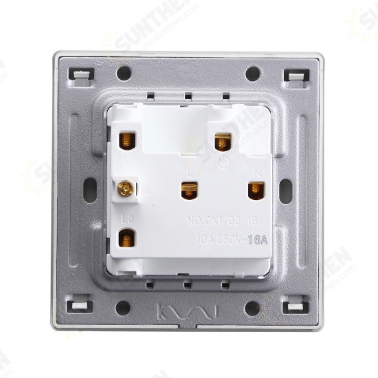 AC 110~250V 1 Gang 2Way LED Light Control Wall Mount Switch With 3 Pole Socket