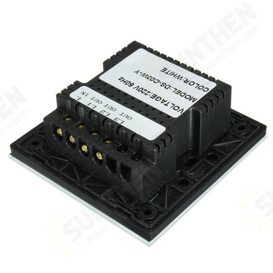 AC 250V Tempered Glass Wall Switch Panel - Three Switch Single Control AC 250V Tempered Glass Wall Switch Panel - Three Switch Single Control