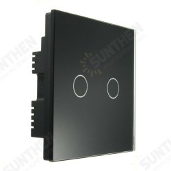 AC 250V Tempered Glass Wall Switch Panel - Two Switch Double Control AC 250V Tempered Glass Wall Switch Panel - Two Switch Double Control