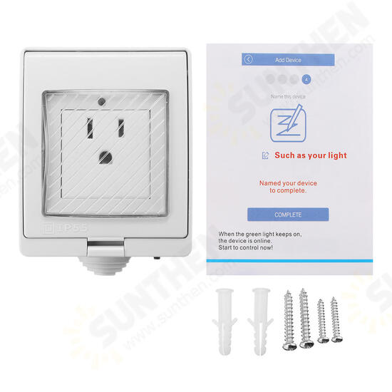 AC 90-250V Waterproof Charger Remote Control Switch Smart WiFi Socket Power Outlet Alexa Echo Google AC 90-250V Waterproof Charger Remote Control Switch Smart WiFi Socket Power Outlet Alexa Echo Google