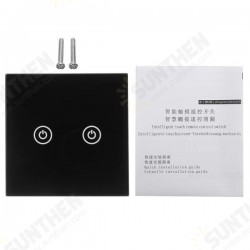 AC100-250V 1 Way 2 Gang Tempered Glass Remote Control Touch Switch Light Wall Switch AC100-250V 1 Way 2 Gang Tempered Glass Remote Control Touch Switch Light Wall Switch