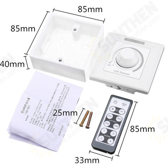 AC220V/110V IR Dimmer Control LED Light Wireless Wall Switch Fireproof Material Single