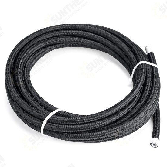 AN3/AN4/AN6/AN8/AN10 20FT Fuel Hose Oil Gas Line PTFE Nylon Stainless Steel Braided Hose