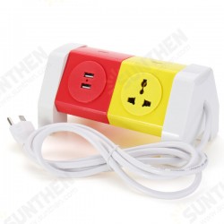 ALD-2W4KLU 250V Rotating Socket Intelligent Patch Panel USB Plug Board Power Strip