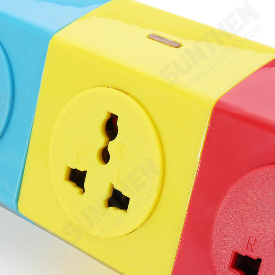ALD-3W6KLU 250V Rotating Socket Intelligent Patch Panel USB Plug Board Power Strip