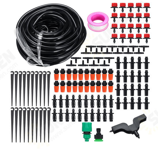 DIY 15M Micro Drip Irrigation System Water Drip Irrigation DIY Kit for Flower Beds Vegetable Gardens