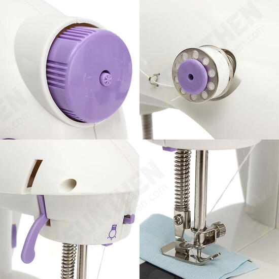 DIY Electric Household Mini Sewing Machine 110/220V Speed Adjustment With Light Multifunction Handheld Sewing Machine