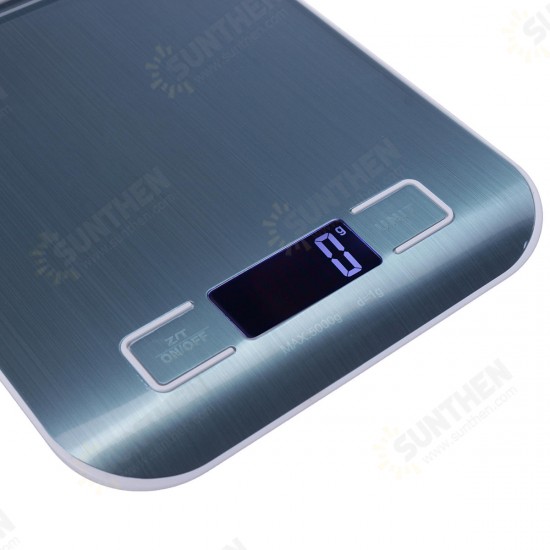 Digital Kitchen Scale 5kg/1g 10kg/1g Food Scale Stainless Steel LCD Display Kitchen Baking Mesuring Tool