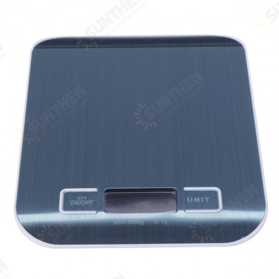 Digital Kitchen Scale 5kg/1g 10kg/1g Food Scale Stainless Steel LCD Display Kitchen Baking Mesuring Tool