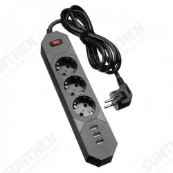 YA-18WS-3AE3U 3 Outlet EU Socket Power Strip Adaptor with 3 USB Charging Ports YA-18WS-3AE3U 3 Outlet EU Socket Power Strip Adaptor with 3 USB Charging Ports