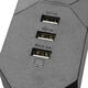 YA-18WS-3AE3U 3 Outlet EU Socket Power Strip Adaptor with 3 USB Charging Ports