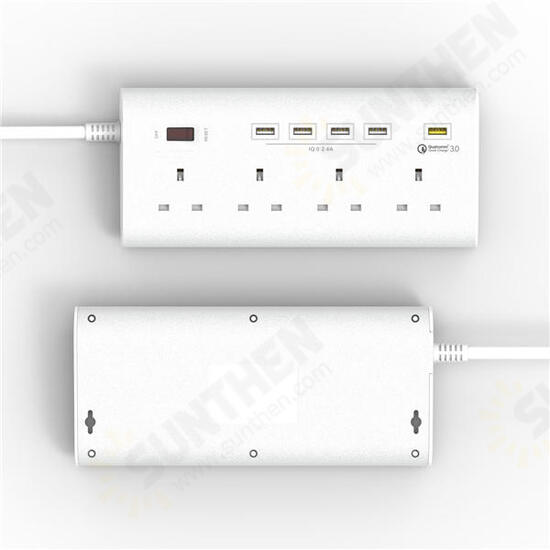 YA-40WS-4BK5U 4 Outlet UK Socket Power Strip Adaptor with 4 USB Charging Ports