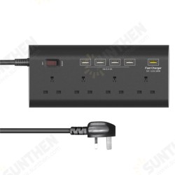 YA-40WS-4BK5U 4 Outlet UK Socket Power Strip Adaptor with 4 USB Charging Ports YA-40WS-4BK5U 4 Outlet UK Socket Power Strip Adaptor with 4 USB Charging Ports