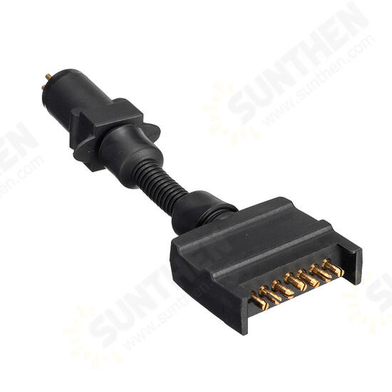 EU 7 Pin Tound Socket On Car To AU 7 Pin Flat Plug Adapter Connector On Trailer EU 7 Pin Tound Socket On Car To AU 7 Pin Flat Plug Adapter Connector On Trailer