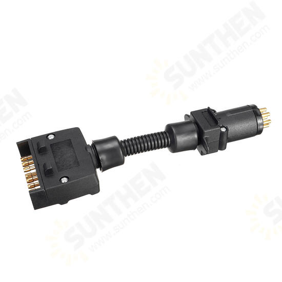 EU 7 Pin Tound Socket On Car To AU 7 Pin Flat Plug Adapter Connector On Trailer EU 7 Pin Tound Socket On Car To AU 7 Pin Flat Plug Adapter Connector On Trailer