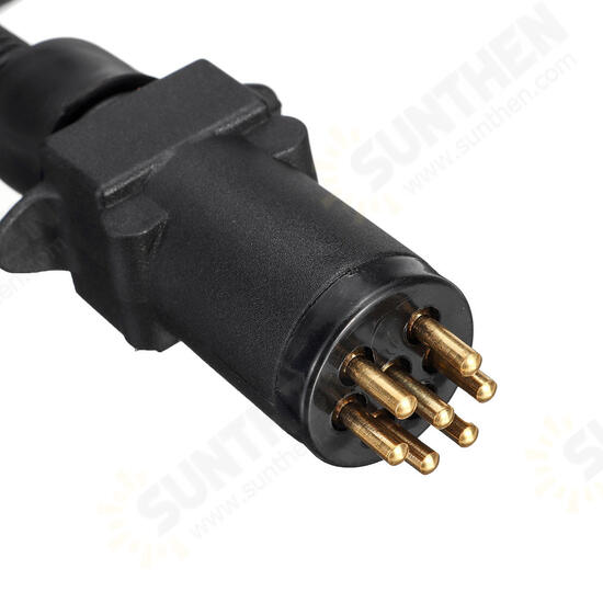 EU 7 Pin Tound Socket On Car To AU 7 Pin Flat Plug Adapter Connector On Trailer EU 7 Pin Tound Socket On Car To AU 7 Pin Flat Plug Adapter Connector On Trailer