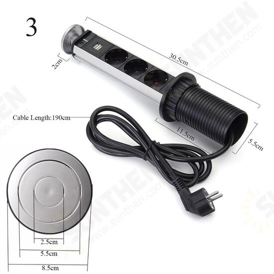 EU Plug 3/4/5/6 Power 2 charge USB Hidden Kitchen Table Pop Up Electrical Socket EU Plug 3/4/5/6 Power 2 charge USB Hidden Kitchen Table Pop Up Electrical Socket
