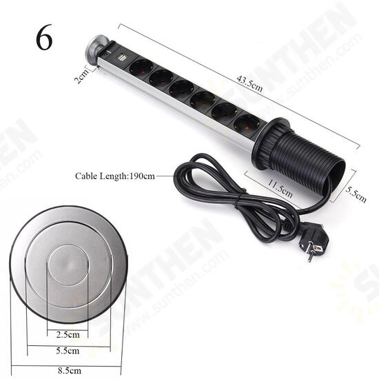 EU Plug 3/4/5/6 Power 2 charge USB Hidden Kitchen Table Pop Up Electrical Socket EU Plug 3/4/5/6 Power 2 charge USB Hidden Kitchen Table Pop Up Electrical Socket
