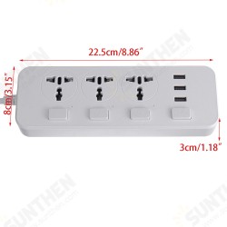 Electric 3 Socket Outlet + 3 USB Extension Power Strip 5V 2.1A US/UK Plug Cord Electric 3 Socket Outlet + 3 USB Extension Power Strip 5V 2.1A US/UK Plug Cord