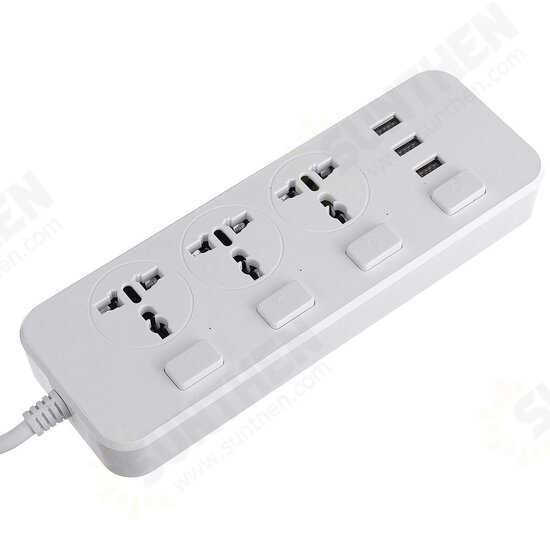 Electric 3 Socket Outlet + 3 USB Extension Power Strip 5V 2.1A US/UK Plug Cord Electric 3 Socket Outlet + 3 USB Extension Power Strip 5V 2.1A US/UK Plug Cord
