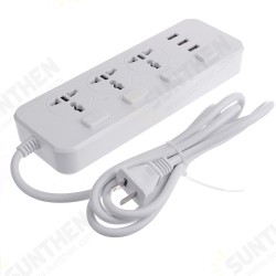 Electric 3 Socket Outlet + 3 USB Extension Power Strip 5V 2.1A US/UK Plug Cord