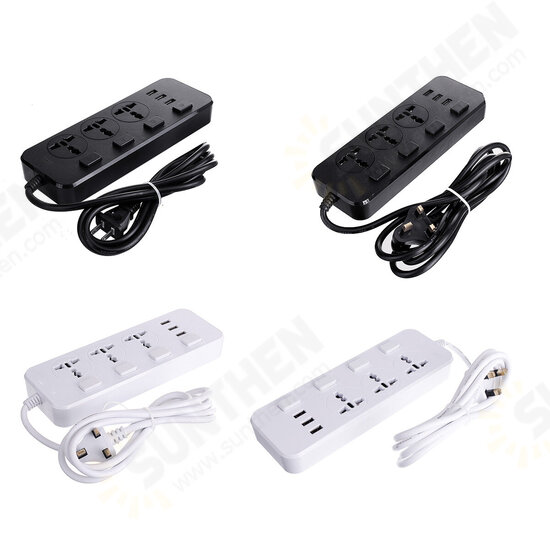 Electric 3 Socket Outlet + 3 USB Extension Power Strip 5V 2.1A US/UK Plug Cord Electric 3 Socket Outlet + 3 USB Extension Power Strip 5V 2.1A US/UK Plug Cord