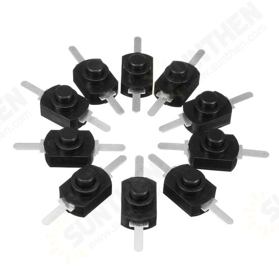 10Pcs 1A 30V DC 250V Black Latching On Off Mini Push Button Switch