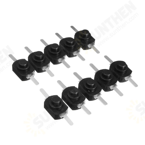 10Pcs 1A 30V DC 250V Black Latching On Off Mini Push Button Switch