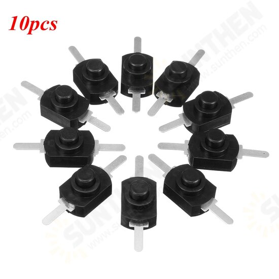 10Pcs 1A 30V DC 250V Black Latching On Off Mini Push Button Switch