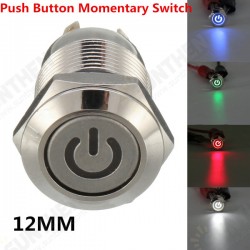 12V 4 Pin Led Metal Push Button Switch Momentary Power Switch Waterproof 12V 4 Pin Led Metal Push Button Switch Momentary Power Switch Waterproof