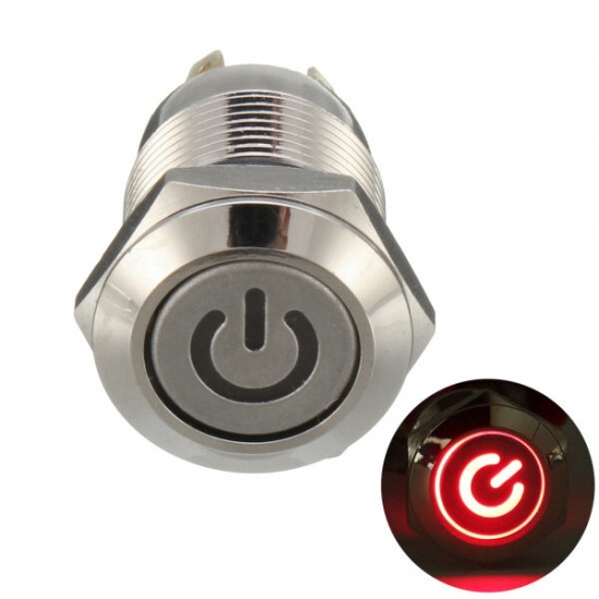 12V 4 Pin Led Metal Push Button Switch Momentary Power Switch Waterproof