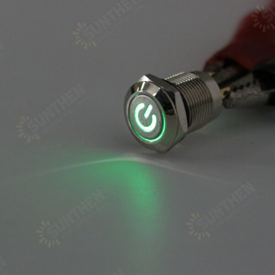 12V 4 Pin Led Metal Push Button Switch Momentary Power Switch Waterproof