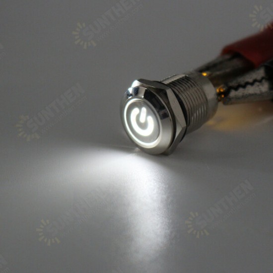 12V 4 Pin Led Metal Push Button Switch Momentary Power Switch Waterproof