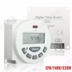 L701 12V/110V/220V LCD Digital Programmable Control Power Timer Switch Time Relay