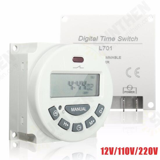 L701 12V/110V/220V LCD Digital Programmable Control Power Timer Switch Time Relay