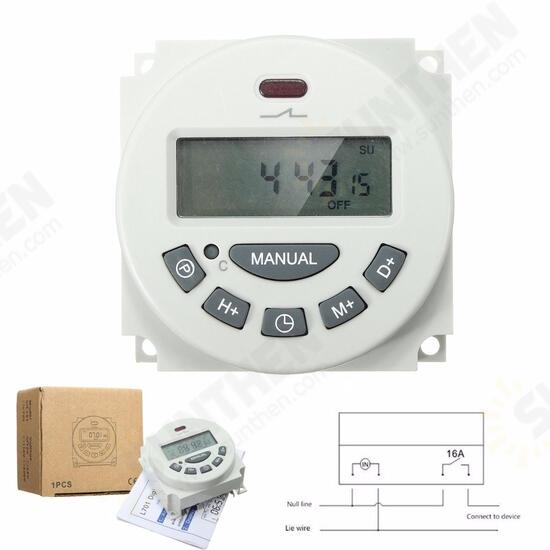 L701 12V/110V/220V LCD Digital Programmable Control Power Timer Switch Time Relay L701 12V/110V/220V LCD Digital Programmable Control Power Timer Switch Time Relay