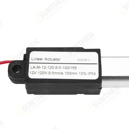 IP54 Linear Actuator 12V DC 100mm Stroke Electric Window Door Opener Linear Motor 30/15/9.5mm/s Speed