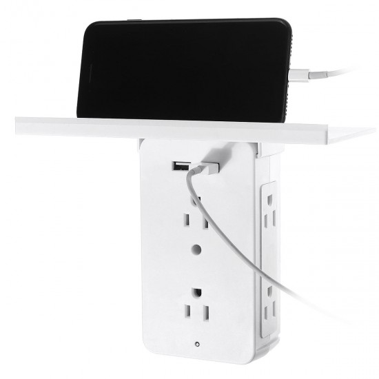 Multifunction 8 Port 6 Outlet Extenders Surge Electrical Socket Protector Washroom Extenders 2 USB Port