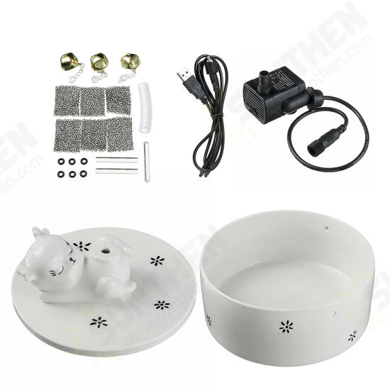 Pet Ceramic Automatic Electric Water Fountain Dog Cat Drinking Bowl Tank Pet Ceramic Automatic Electric Water Fountain Dog Cat Drinking Bowl Tank