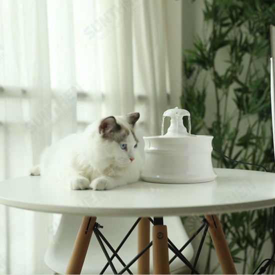 Pet Water Fountain Automatic Dispenser Ceramic Feeder Dog Cats Drinker Pet Bowl Pet Water Fountain Automatic Dispenser Ceramic Feeder Dog Cats Drinker Pet Bowl