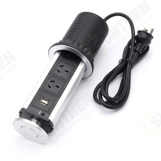 Pull Pop Up Electrical Socket 2 USB Desk Worktop Extension Lead Socket US/UK/EU/AU Plug Pull Pop Up Electrical Socket 2 USB Desk Worktop Extension Lead Socket US/UK/EU/AU Plug