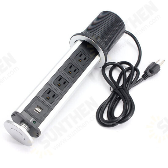 Pull Pop Up Electrical Socket 2 USB Desk Worktop Extension Lead Socket US/UK/EU/AU Plug Pull Pop Up Electrical Socket 2 USB Desk Worktop Extension Lead Socket US/UK/EU/AU Plug