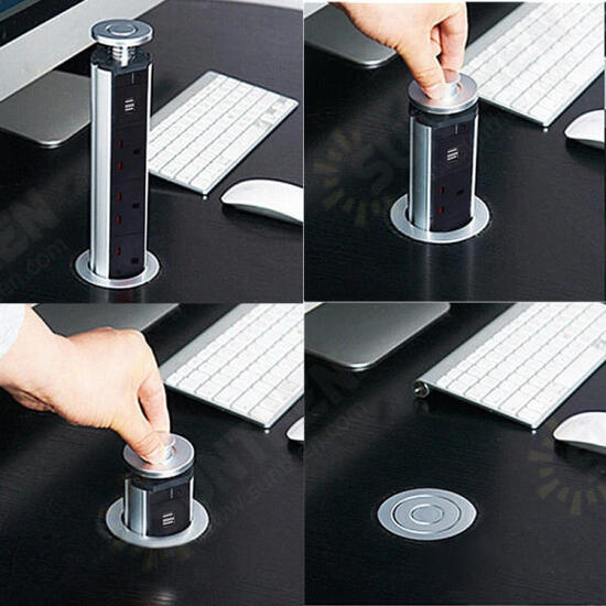Pull Pop Up Electrical Socket 2 USB Desk Worktop Extension Lead Socket US/UK/EU/AU Plug Pull Pop Up Electrical Socket 2 USB Desk Worktop Extension Lead Socket US/UK/EU/AU Plug