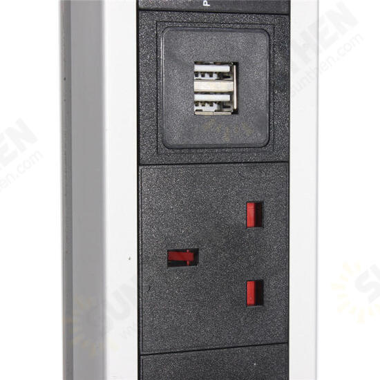 Pull Pop Up Electrical Socket 2 USB Desk Worktop Extension Lead Socket US/UK/EU/AU Plug Pull Pop Up Electrical Socket 2 USB Desk Worktop Extension Lead Socket US/UK/EU/AU Plug